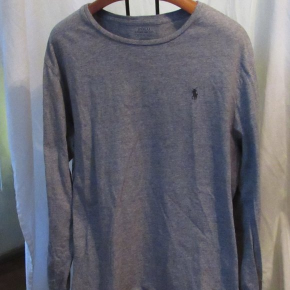 Polo by Ralph Lauren Gray Long Sleeve Tee Size XL 100% Cotton EUC - Picture 2 of 7